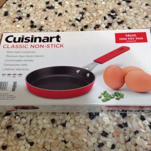 Two Cuisinart Red Classic Nonstick Mini Fry Pans Brand New in Sealed Boxes 5.5"